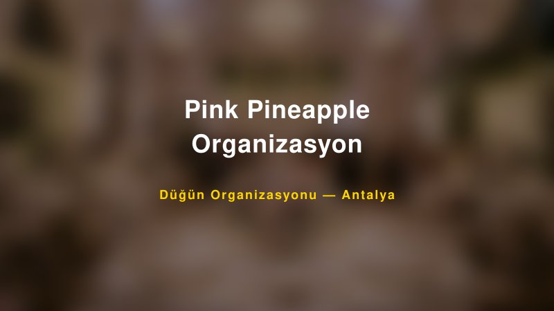Pink Pineapple Organizasyon — Antalya Kır Düğünü Mekanı Rehberi