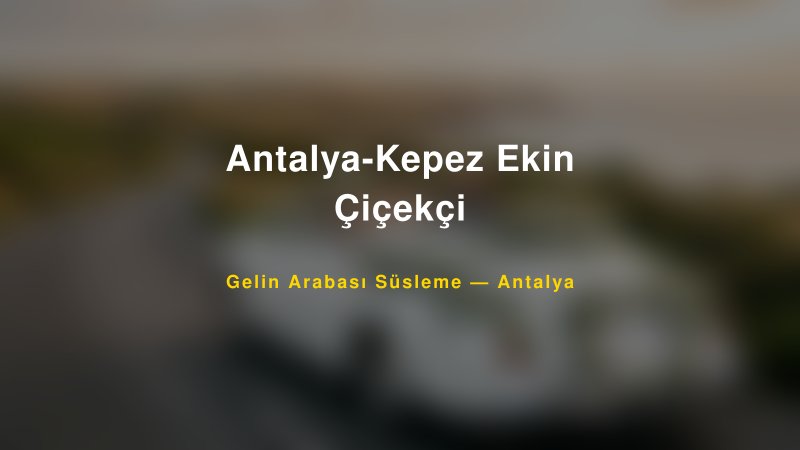 Antalya-Kepez Ekin Çiçekçi Gelin Arabası Süsleme Fiyatları